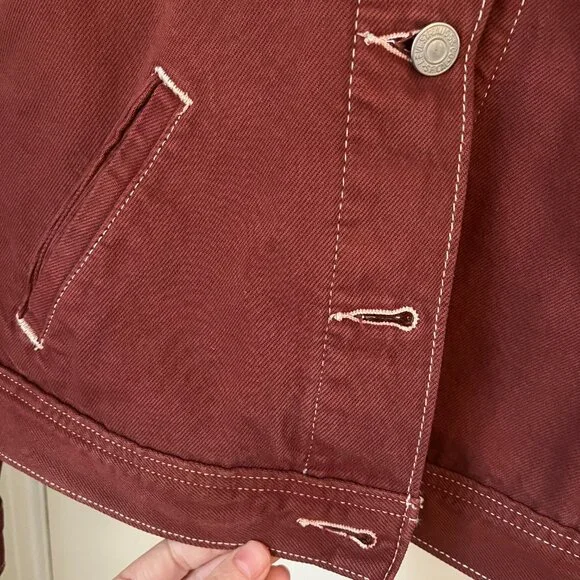 Levi's Utility Original Trucker Jacket Red Garment Dye - Medium - Picture 2 of 7